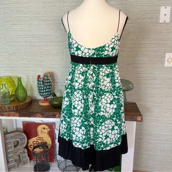 Kathryn Conover Green and White floral Spaghetti Strap Sun Dress Mini Size 6 - Picture 6 of 10